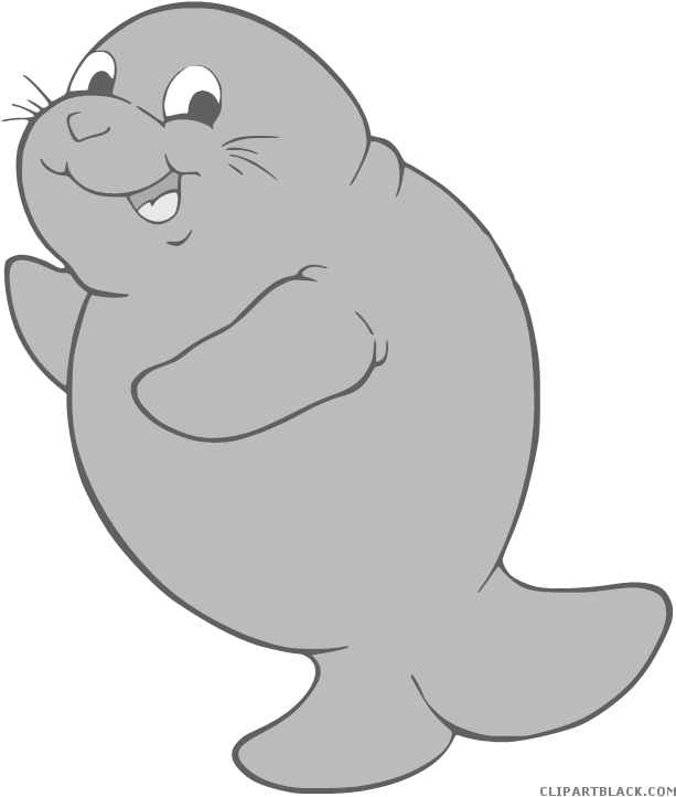 Svg Transparent Stock Clip Art Manatees Vector And - Manatee Clipart (637x750)