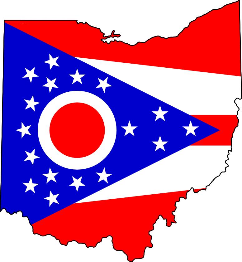 Flag Map Of Ohio Flag Map Openclipart - Ohio State Flag Map (777x840)