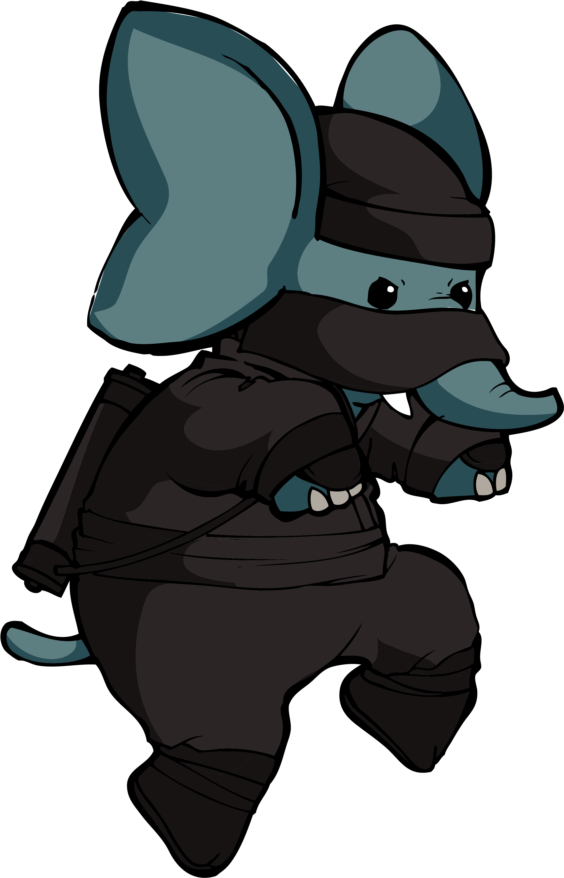 Ninja Clipart Stealth - Ninja Elephant (2284x3545)