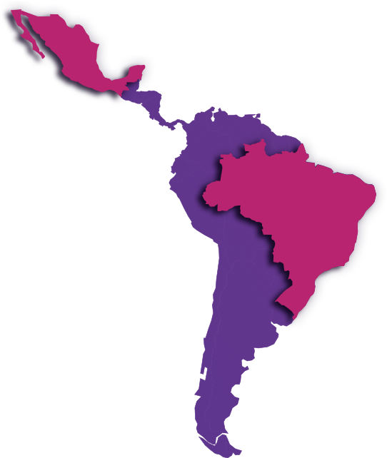 Latin America Map Clipart , Png Download - Latin America Map Silhouette (542x642)