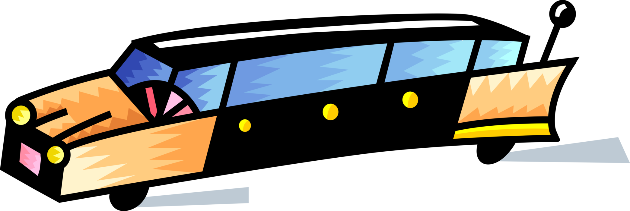 Limo Vector Clip Art - Limo Vector Clip Art (2088x700)