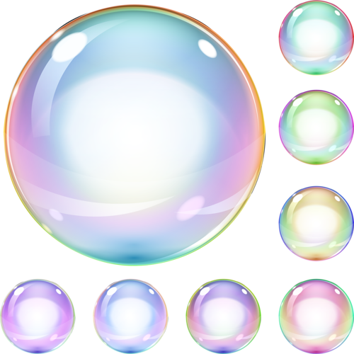 Views Album, Bubbles, Clip Art, Pen And Wash, Drawings, - Bubbles On White Background (500x500)