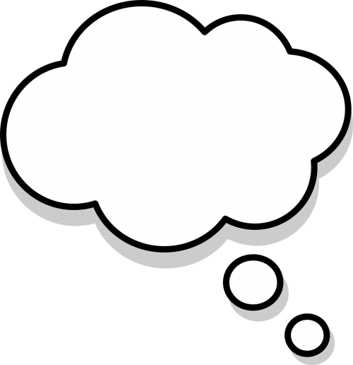 Bubbles,cartoon,speech Balloon,clouds, - 생각 풍선 Png (500x516)
