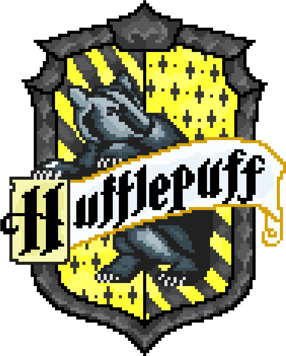 Clipart Transparent Pixilart By Kittyhighfives - Hufflepuff Crest Cross Stitch Pattern (941x1171)