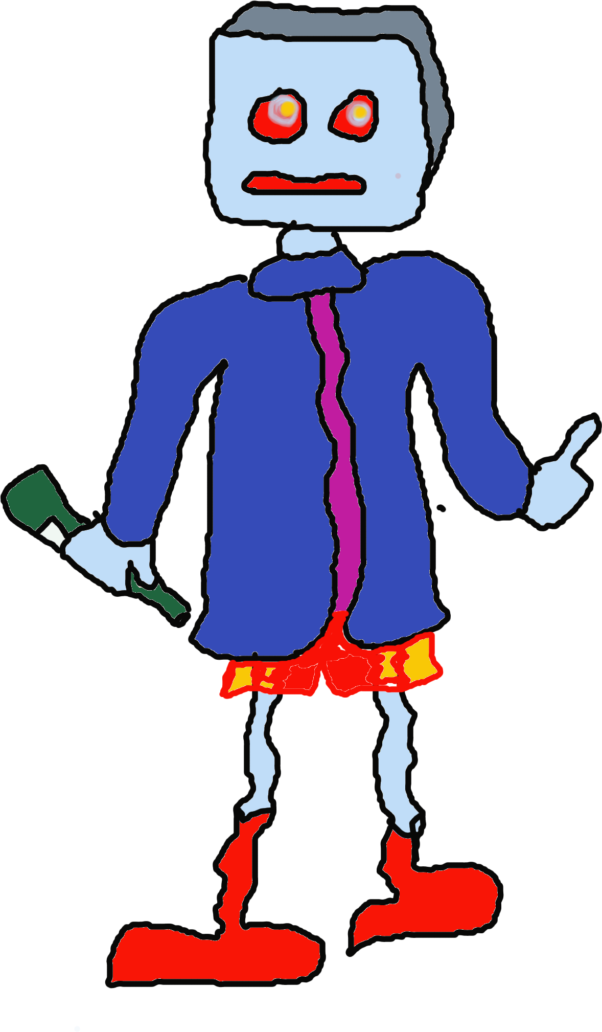 Robots Night Out Ends Badly - Illustration (2000x2400)