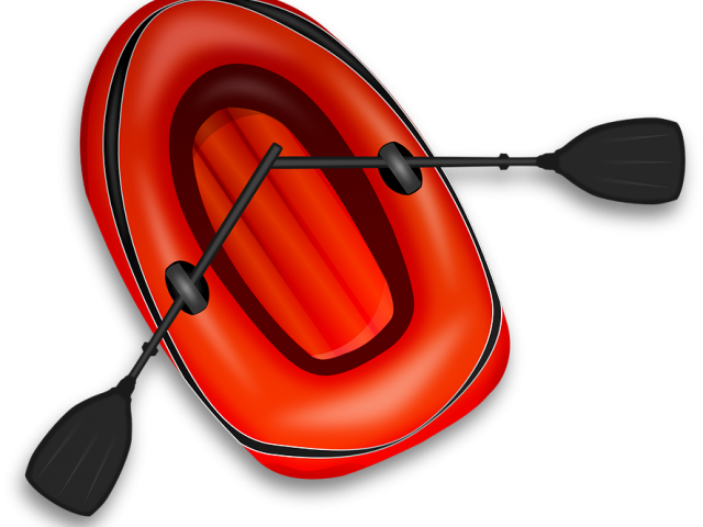 Row Boat Clipart Log Boat - Rubber Boat Clip Art (640x480)