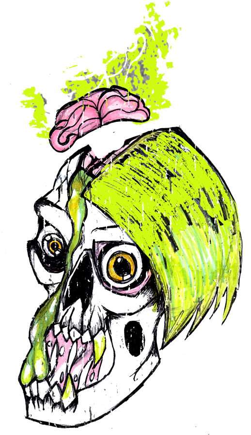 Distressed Punk Logo - Illustration (673x1000)