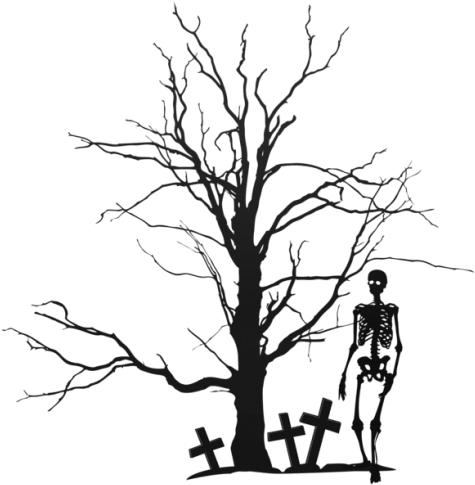 Free Png Halloween Tree And Skeleton Png Images Transparent - Halloween Trees (480x491)