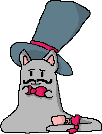 Cat Acting Sophisticated Wearing A Bow-tie And Top - Cartoon (1000x1000)