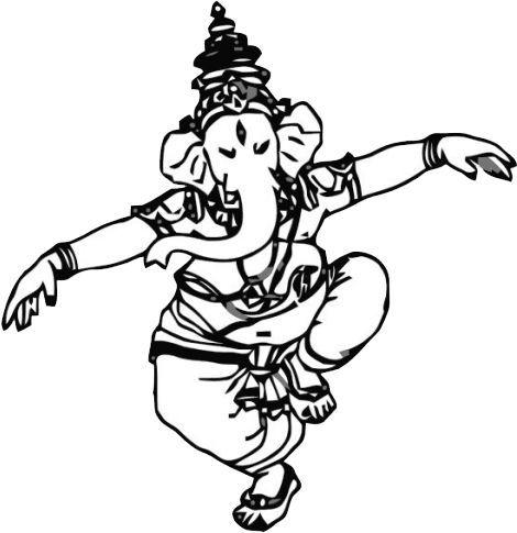 Ganesha - Dancing Ganesh Clipart Logo (470x485)