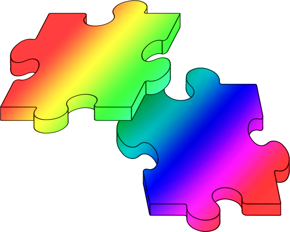 Rainbow Puzzle Pieces By Memimouse - Rainbow Puzzle Pieces By Memimouse (998x800)