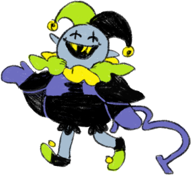 Jevil Just, Walkin' - Cartoon (399x371)