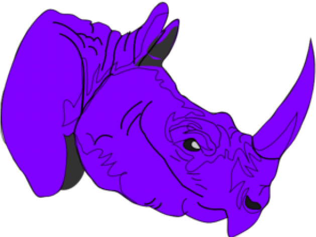 Purple Clipart Rhino - Cabeza De Rinoceronte Icono Png (640x480)