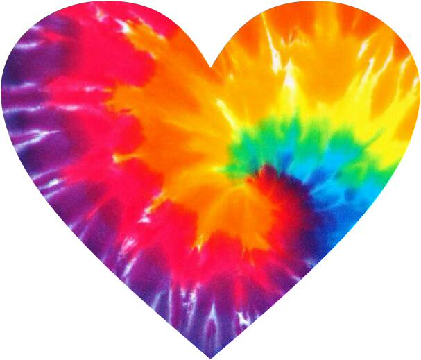 Hippie Hippielove Love Heart Tiedye Picture Free - Hippie Tie Dye Background (607x519)