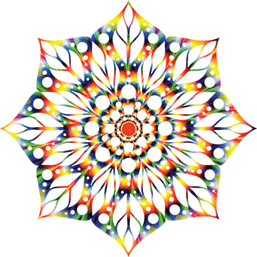 Tie-dye Mandala Wall Sticker - Circle (374x374)