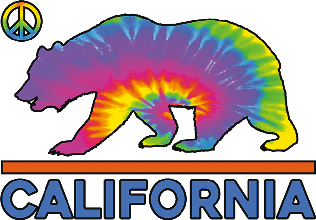 Tie Dye California Bear Neon Youth Stock Transfer - Tie Dye California Bear Neon Youth Stock Transfer (675x675)