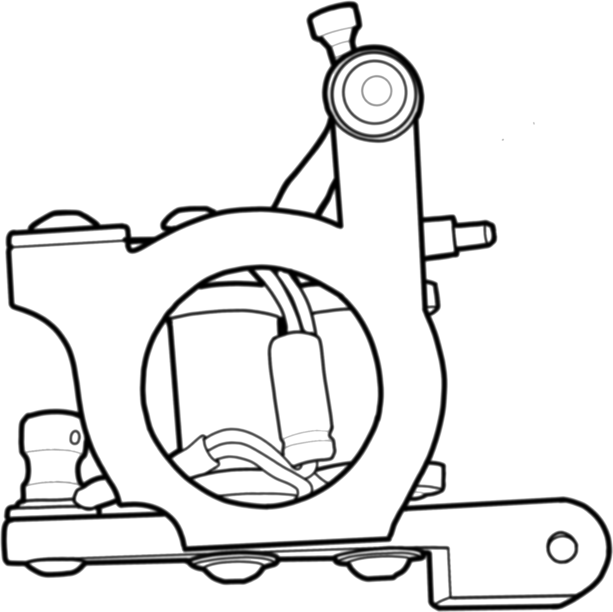 Graphic Royalty Free Download Tattoo Machine Drawing - Line Art (2048x2048)