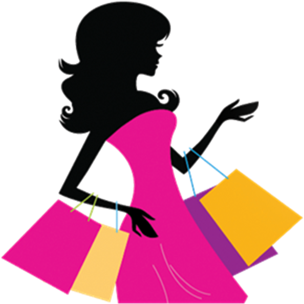 Girl2 - Silhouette Girl Shopping Png (705x764)