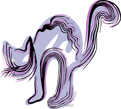 Scared Black Cat Royalty Free Vector Clip Art Illustration - Scared Black Cat Royalty Free Vector Clip Art Illustration (480x432)