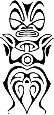 Sticker Tiki Statue Polynésienne Agrandir L'image - Tattoo (400x400)