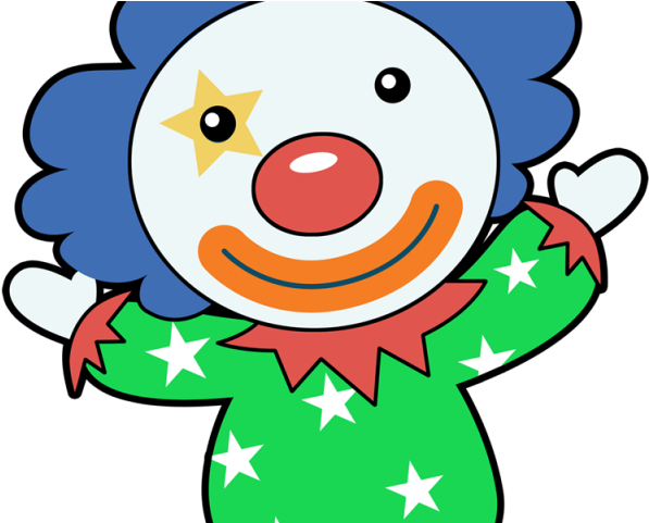 Clown Clipart Simple - White Stars Black Background (640x480)
