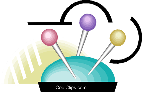 Pin Cushion, Apparel Industry Royalty Free Vector Clip - Alfinetes De Costura Png (480x312)