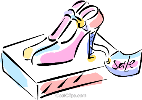 Woman's Shoe Sales Royalty Free Vector Clip Art Illustration - Woman's Shoe Sales Royalty Free Vector Clip Art Illustration (480x338)