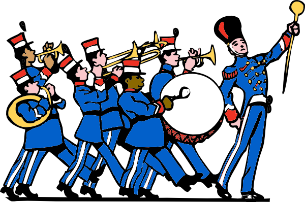 Download March In Parades Clip Art Clipart Marching - Band Party For Marriage (600x398)