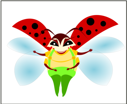 Butterfly Ladybird Beetle Drawing - Cartoon (481x340)