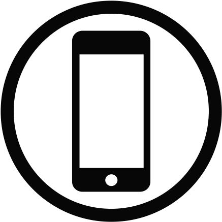 Five, Cell Phone, Cellular Phone Icon With Png And - Mobile In Circle Png (512x512)