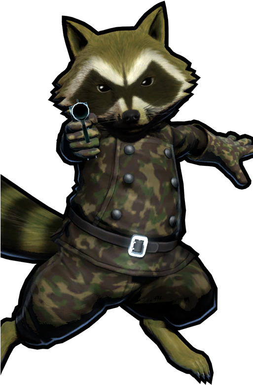 Rocket Raccoon Clipart Svg - Rocket Raccoon Marvel Vs Capcom (512x1024)