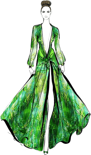 Clipart Transparent Stock Fashion Design Course Syllabus - Jennifer Lopez Dress Drawing (300x500)