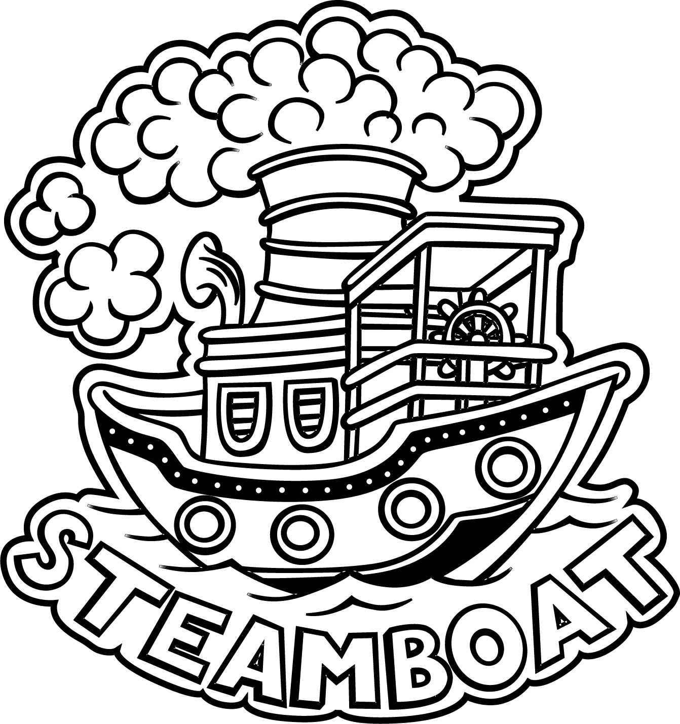 Sponsor Steamboat Logo - Easy Drawings For Steamboat (1342x1429)