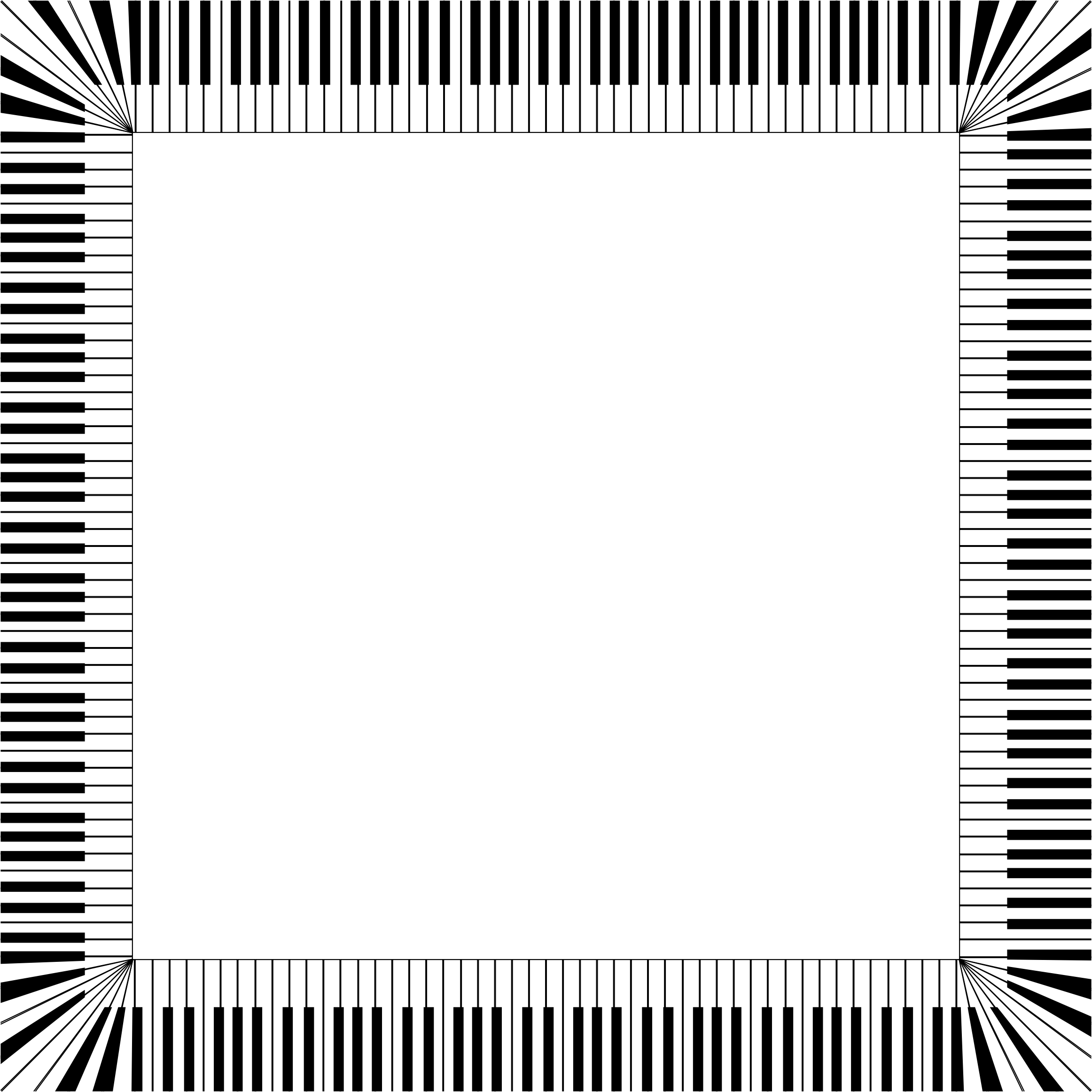 Piano Keys Clip Art Border - Piano Border Clip Art (2324x2324)