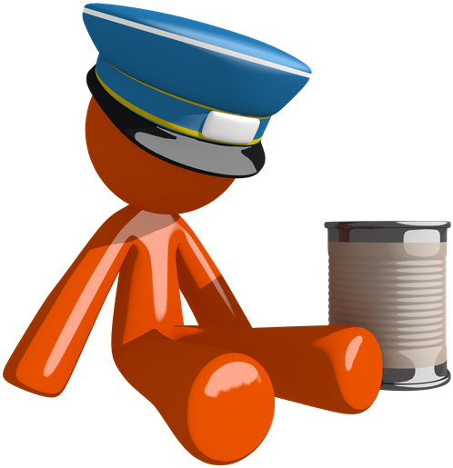 Orange Man Postal Mail Worker Beggar - Stock Photography (546x550)