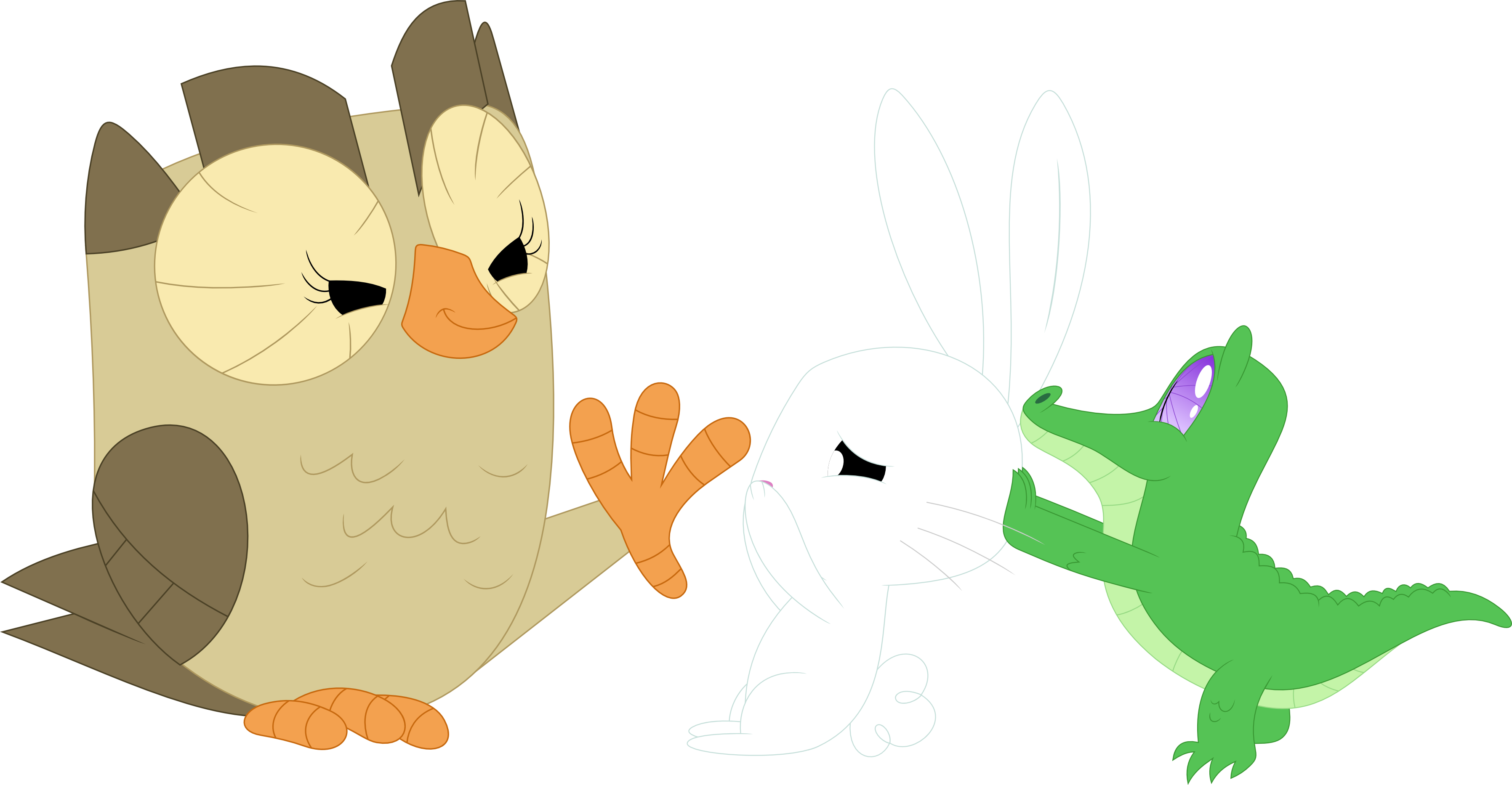 Alligator, Angel Bunny, Artist - Cartoon (3592x1866)