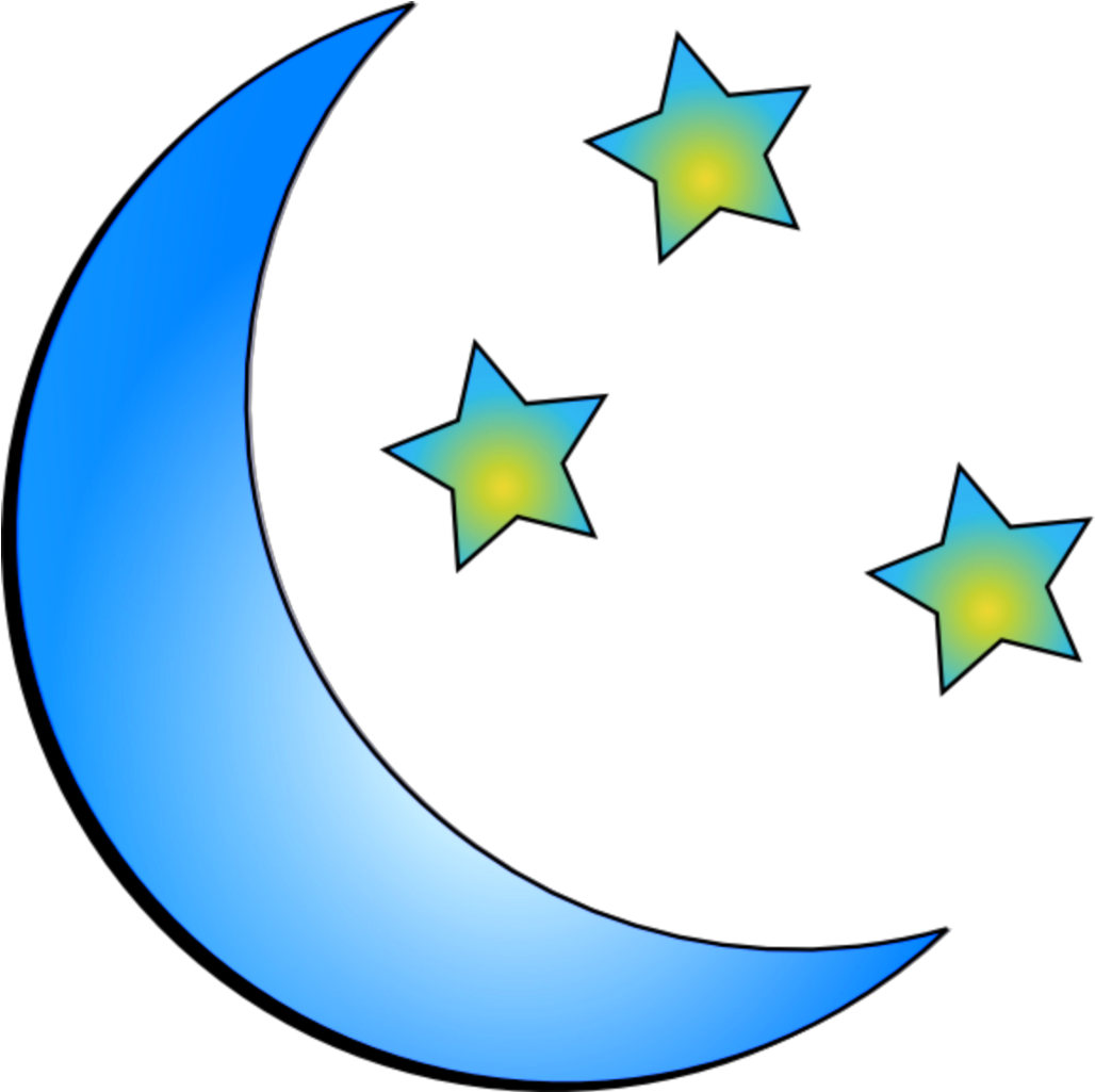 Ftestickers Stars Moon Crescent Blue - Circle (1028x1025)