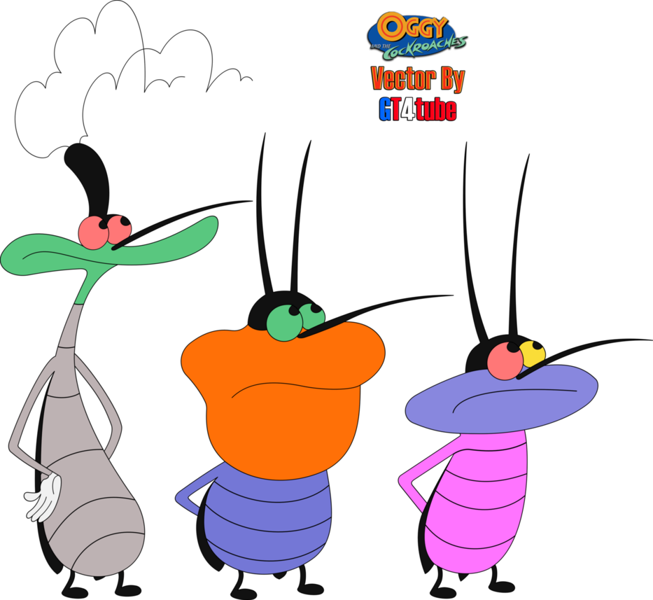 Oggy Cockroach Music Download Clip Art Transprent - Oggy And The Cockroaches Joey Dee Dee Marky (933x857)