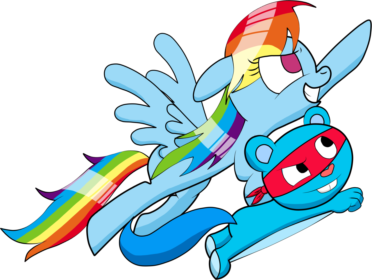Retroneb, Crossover, Happy Tree Friends, Rainbow Dash, - Htf Splendid Love (1280x964)