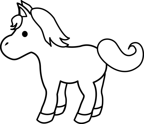 Pony Clipart - Mule Clipart Black And White (550x474)