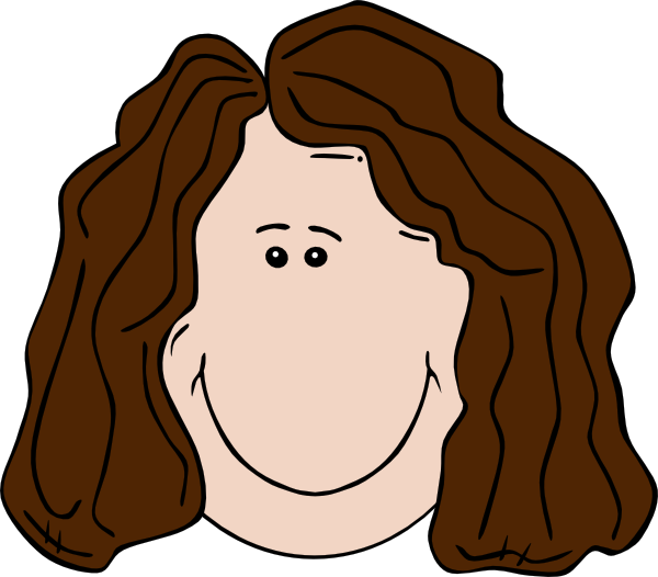 Brown Hair Woman Clip Art (600x526)