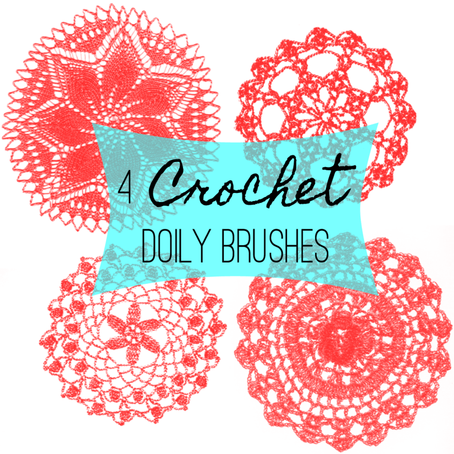 4 Crochet Doily Photoshop Brushes - Paper Rosette Clip Art (894x894)