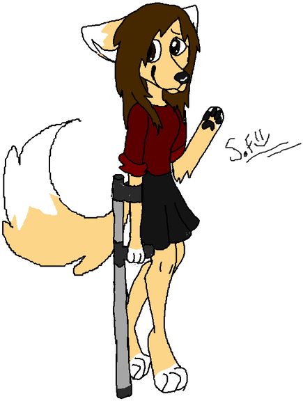 Crutch By Smileyfurry - Cartoon (954x838)