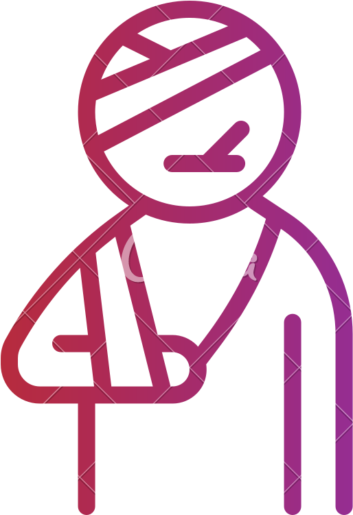 Worker Sickness Medical Injury Crutch Icon - Icon (800x800)