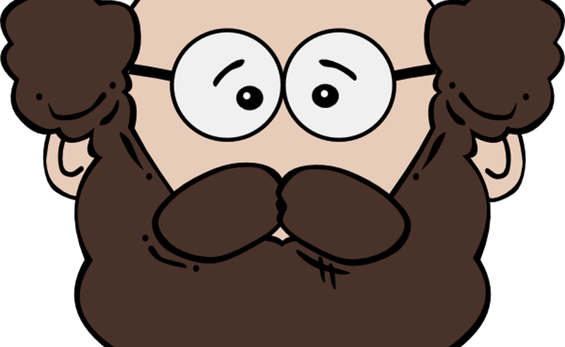 Balding Man With Mustache And Beard Clip Art At Clkercom - Old Man Face Cartoon (800x491)