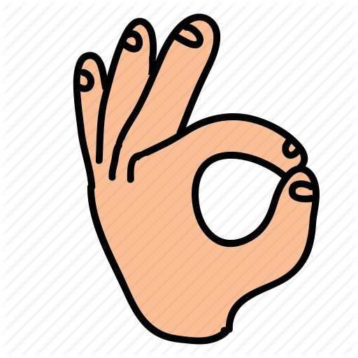 Hand Gesture Clipart Ok Symbol - Okay Hand Sign Cartoon (512x512)