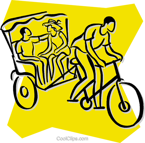 Rickshaw Royalty Free Vector Clip Art Illustration - Love In Rickshaw (480x475)