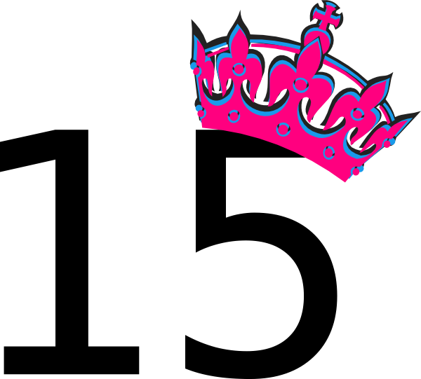 Clip Art Free Download Pink Tilted Tiara And Clip Art - Happy Birthday 15 Png (600x541)