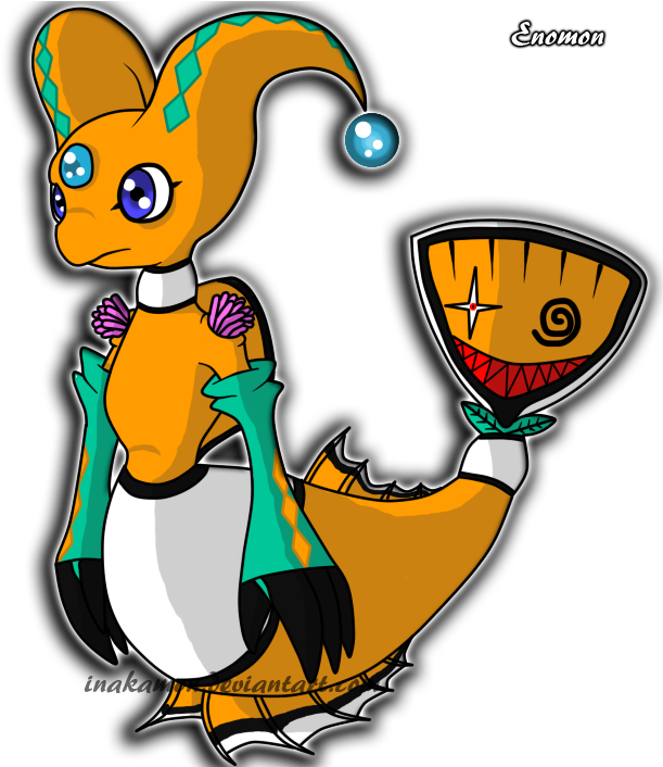 Emomon The Anemone Fish Digimon By Inakamon - Cartoon (622x705)