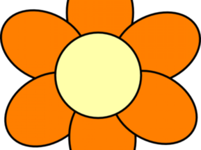 Orange Flower Clipart Catoon - ดอกไม้ การ์ตูน สี ส้ม (640x480)